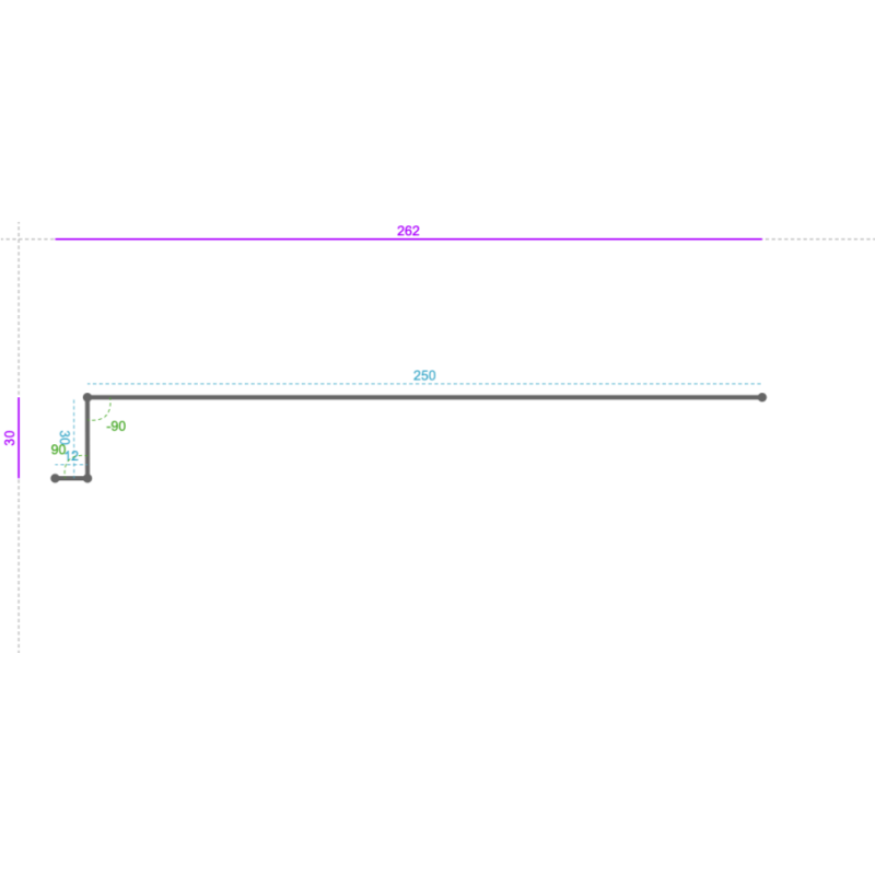 ACIER Pr laqu RAL 5008 75 100 Dev 288 Lg 465