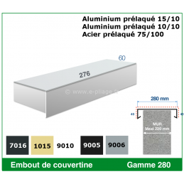 Support rainuré alu 80x4.5mm - 280mm