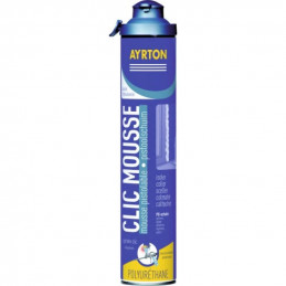 Mousse auto-expansive cartouche pistolable type clic mousse, contenance 750 ml net