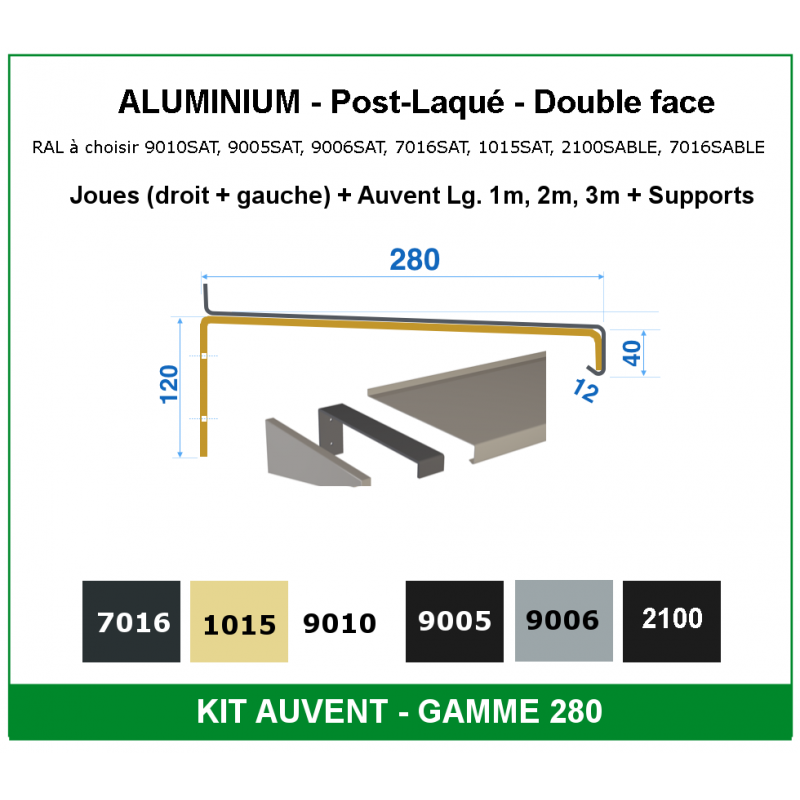Kit Auvent - Gamme 280